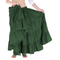 Belle Poque Mujer De Color Verde Sólido De Algodón Ancho De Algodón Maxi Falda De Falda Larga BP000207-3